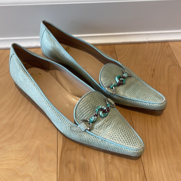 FENDI snake buckle leather loafers flats - Picture 4 of 11